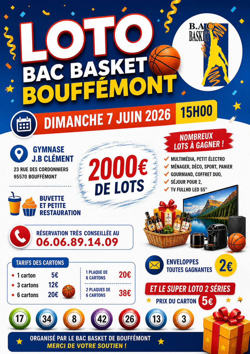 SUPER LOTO DU BAC BASKET A BOUFFEMONT